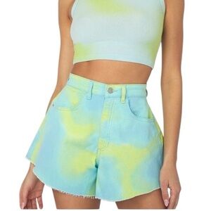 WEWOREWHAT Tie Dye Flare Bell Shorts NWT